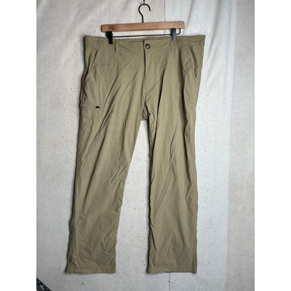 UB Tech Mens Classic Fit Travel Hiking Pants Tan Khaki Nylon Stretch 40x32